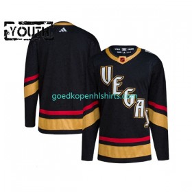 Vegas Golden Knights Blank Adidas 2022-2023 Reverse Retro Zwart Authentic Shirt - Kinderen